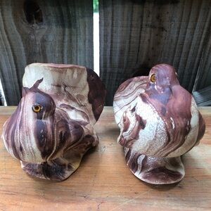 Set of 2 Vintage Rocky Mountain Pottery Pine Scented Ruffled Grouse Figurines